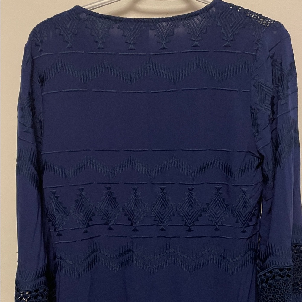 La Blanca Blue Embroidered and Lace Cut Out Resort Wear Size XS - Picture 10 of 10